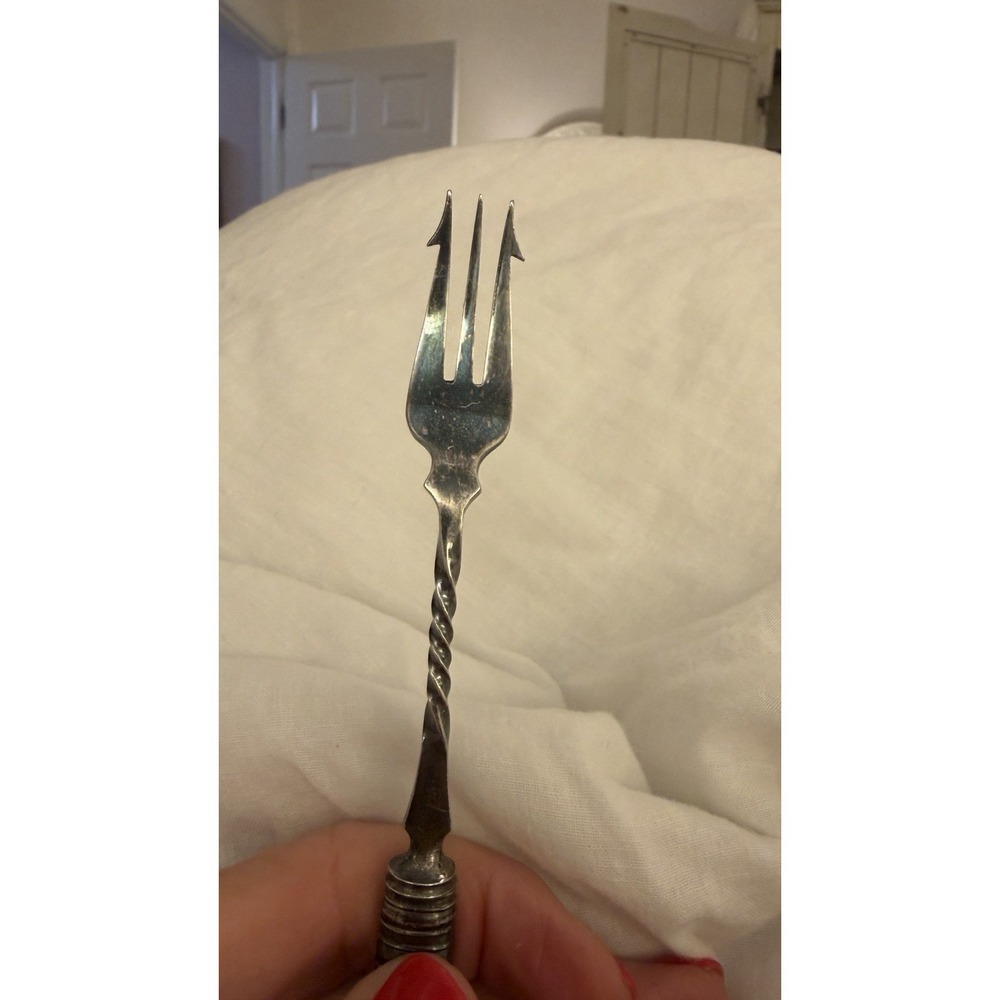 Antique Pickle Fork Mother of Pearl Handle Twisted